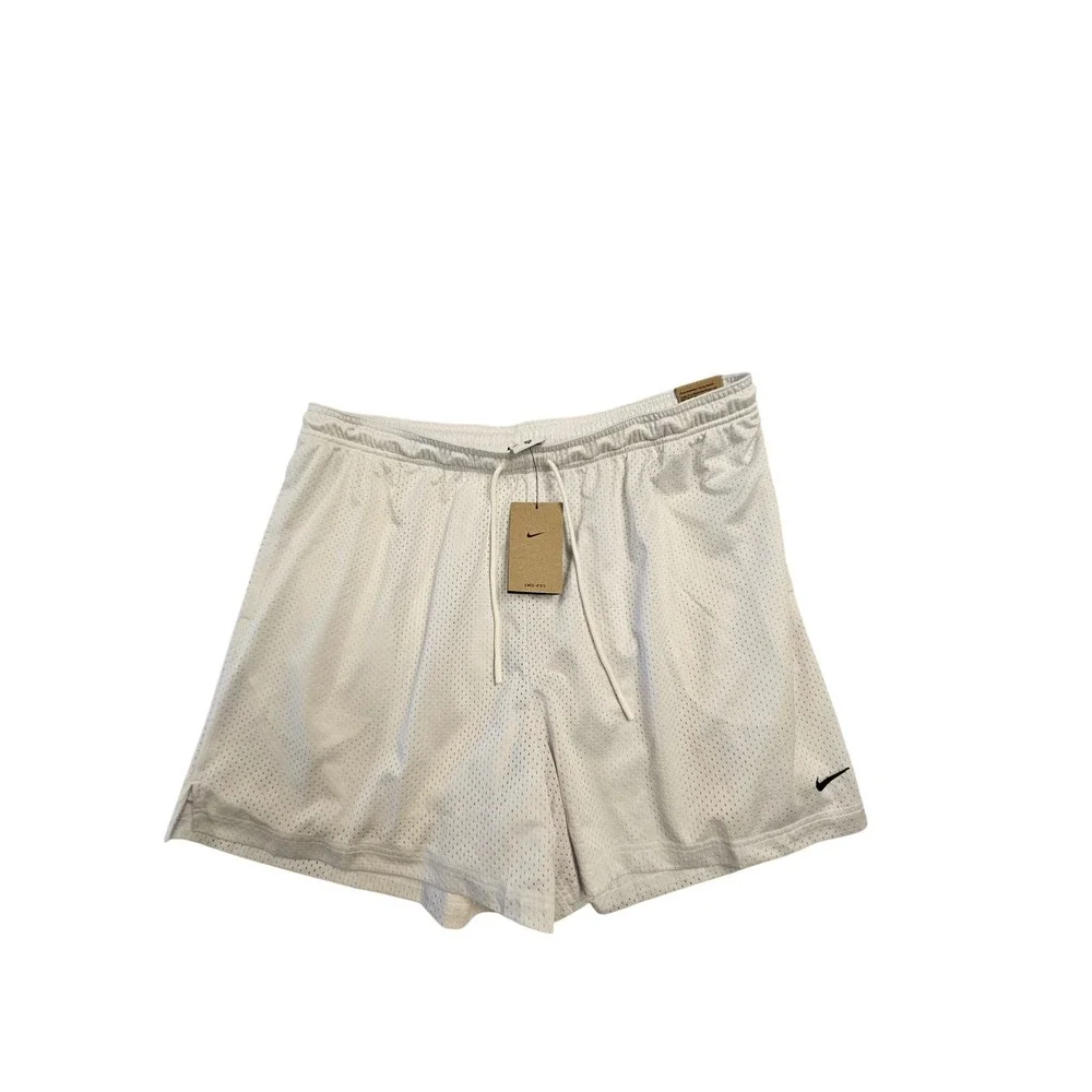 Nike Mens Dri-FIT‎ Mesh Basketball Shorts White XXL HV1880-100 Mid Thigh Length